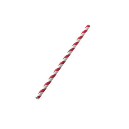 Red Striped Paper Drinking Straws