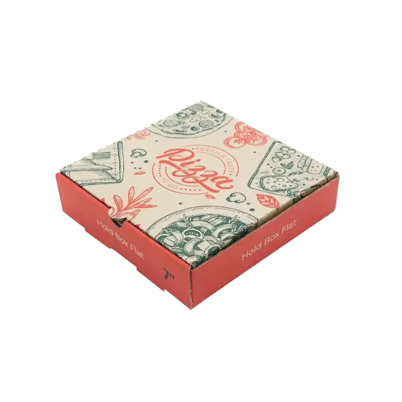 7 Inch Printed Brown Kraft Pizza Box 1x100pcs