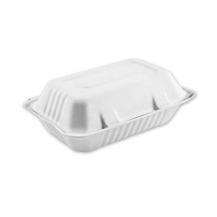 HP9 Clamshell Sugarcane Food Container For Burger Meal Box 18.3x13.5cm 600ml 1x500pcs - Image 4