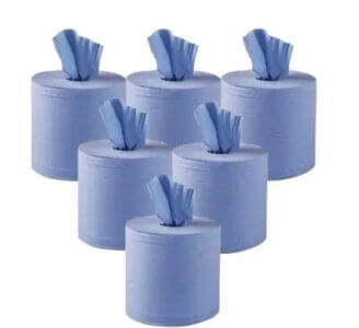 2 PLY Recycled Blue Roll Premium Centrefeed Towel Rolls (18x150) (1 x 6pcs)