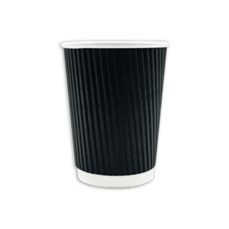 16oz Black Ripple Wall Coffee Cup