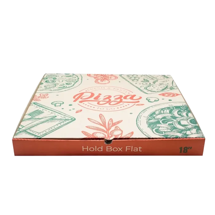 18" Printed Brown Kraft Pizza Boxes 1x50pcs - Image 2