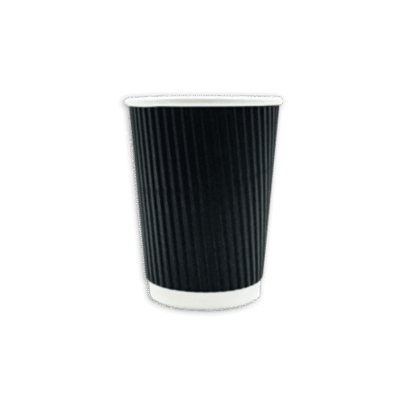 8oz Black Ripple Wall Coffee Cup