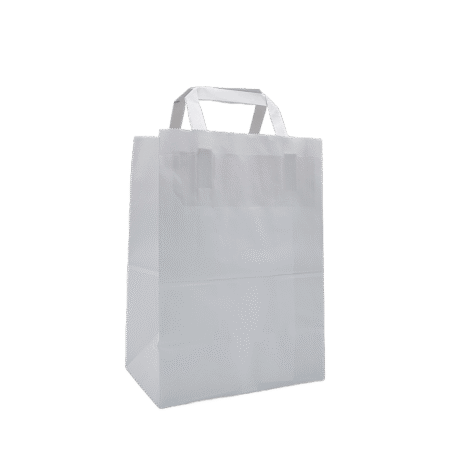SOS Medium White Handle Takeaway Carriers Paper Bag