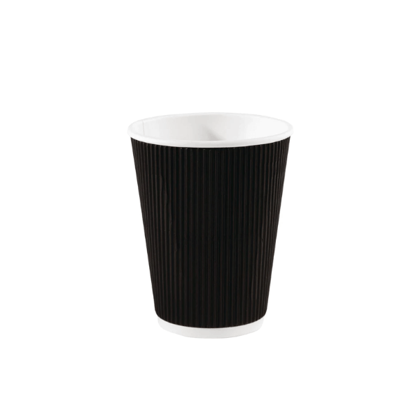 8oz Black Ripple Wall Coffee Cups 1x500pcs