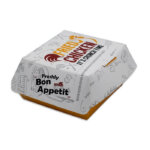 5 Inch White Printed Burger Boxes