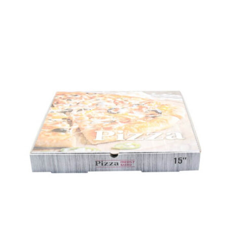 15" Printed White Full Colour Pizza Boxes (1x50pcs)