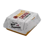 4 Inch White Printed Burger Boxes