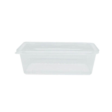 Clear HD Microwavable Plastic Containers 650ml 1x250pcs