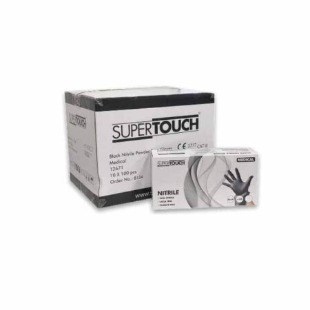 Super Touch Extra Large Black Nitrile Gloves