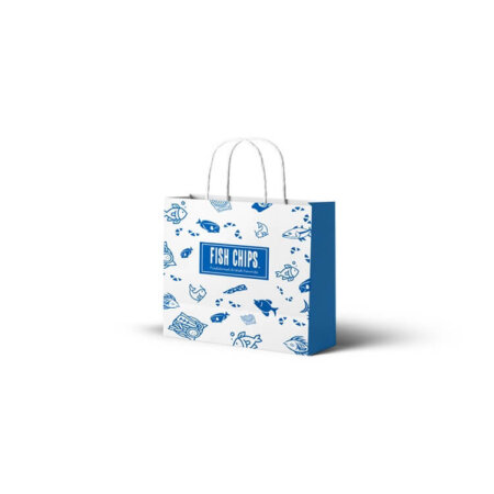 Medium White Bag/Blue fish chips 300X250X140 mm 1x250pcs