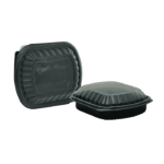 Takeaway Black Base Microwavable Portion Containers with Lids 1000ml